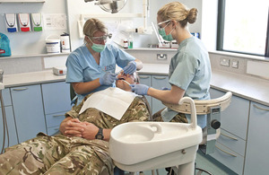 Senior Dental Surgeon Lieutenant Amelia Pedrick and Dental Nurse Ellie Howes