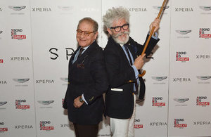 Architects Oscar Ríos and Federico Sánchez at Bond movie premiere.