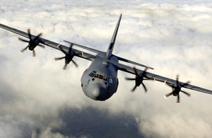 RAF Hercules C-130 transport aircraft