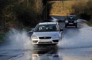 Car in flood water