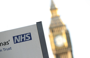 Image of NHS sign in Westminster London