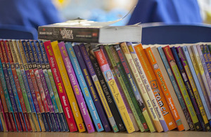 A shelf of children's books
