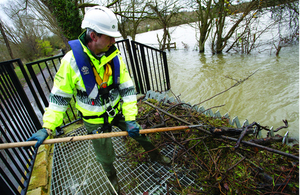 Environment Agency Officer clearing culverts