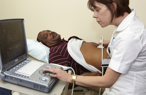 A man having an ultrasound scan