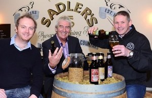 Chris Sadler, MD, Sadler's Ales; Paul Keeling, UKTI trade adviser and Ian King, Sales Director, Sadler's Ales