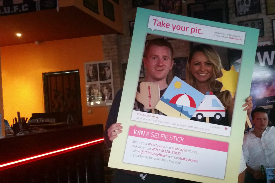 British tourists at the Take Your Pic campaign launch in Sunny Beach.