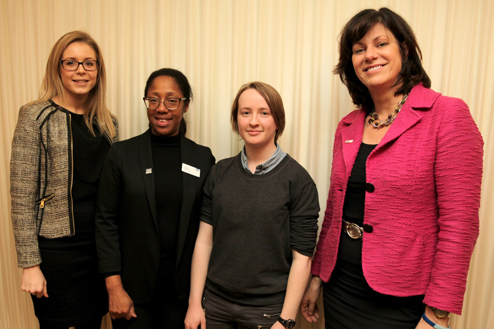 Claire Perry with women at the event