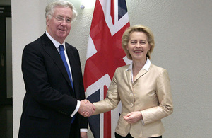 Defence Secretary Michael Fallon and German Defence Minister Dr Ursula Von der Leyen