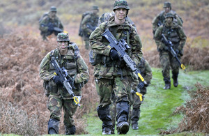 The Dutch team approach their next stand during the two-day patrolling exercise