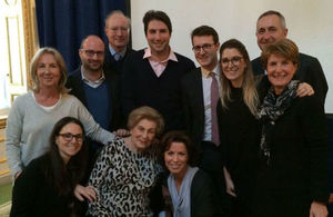 Susie Lind with her family, and UKHMF board member Natasha Kaplinsky.