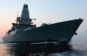 Type 45 frigate at sea