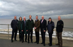 Environment Agency Chief Executive Sir James Bevan met with local representatives on the coast at Ingoldmells