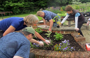 A group activity at a care farm project in Wiltshire