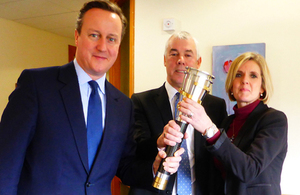 Prime Minister David Cameron with Skills Funding Agency colleagues Steve Nicolson & Julie Rossington