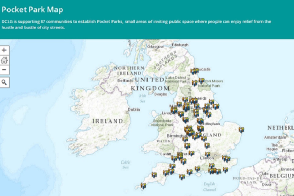 An image of the pocket park interactive map