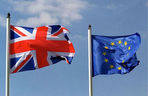 EU and British Flags
