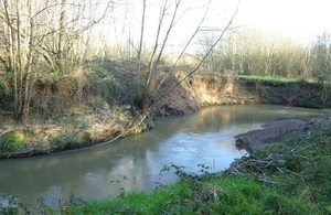 River Teise after Harper's Weir near Goudhurst has been removed.