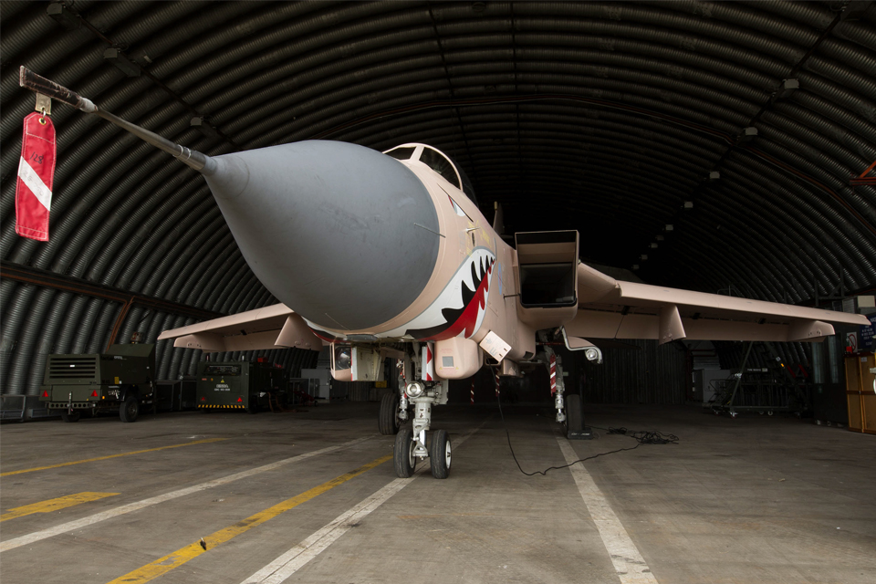 An RAF Tornado GR4 painted in the Gulf War desert pink paint scheme 