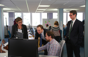 Minister for Cabinet Officer, Matt Hancock, meeting people on his visit to South Wales