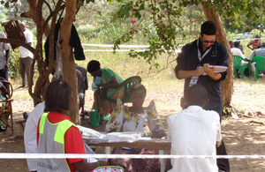 DFID's Alex Stevens at a polling station