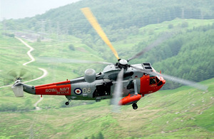 A Search and Rescue Sea King helicopter from HMS Gannet