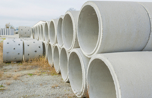 Large pipes of cement