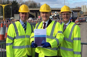 Andrew Jones holding the Northern transport strategy spring 2016.