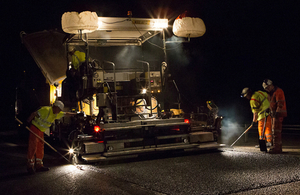 Highways England fixing a pothole.