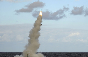 The first Tomahawk cruise missile to be launched from HMS Astute