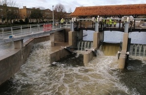 Molesey Weir being tested.
