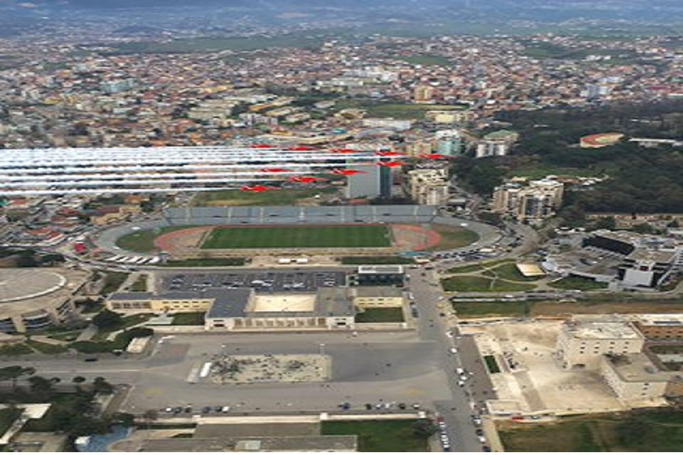 flypast over Tirana