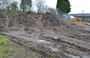 Road sweepings at the Dodderhill Equestrian Centre