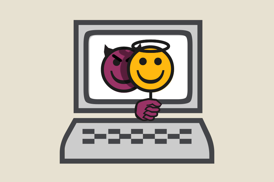 An illustration of fake online reviews.