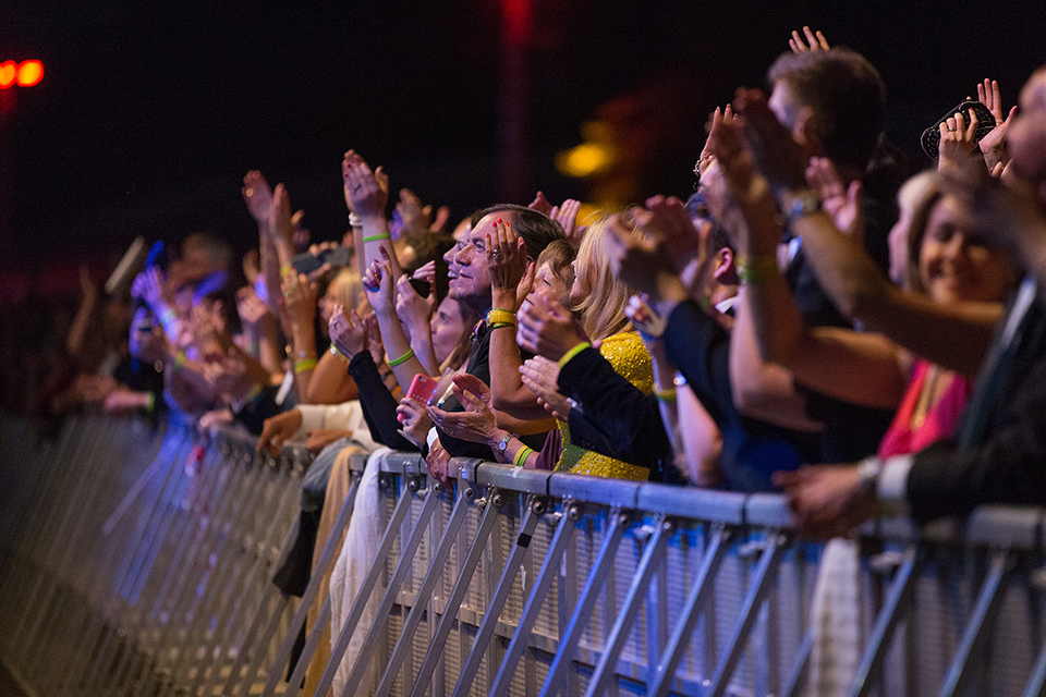 Front row crowd at a concert