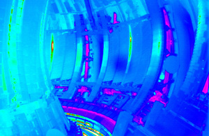 Infra-red image of a fusion experiment at Culham's JET facility