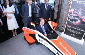 The Duke Cambridge tries a virtual lap in M2Electro simulator