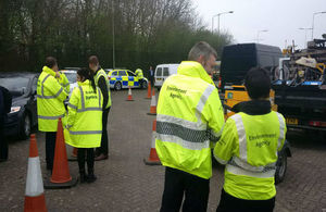 Officers checking vehicles as part of Operation Rogue Trader