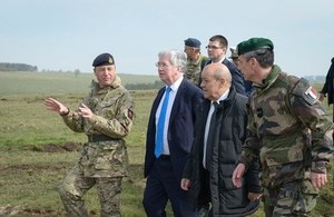 Defence Secretary Michael Fallon and French Defence Secretary Jean-Yves Le Drian witnessed elements of Exercise Griffin Strike. Crown Copyright.