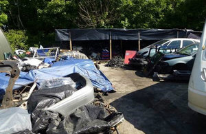 Site with dismantled vehicles