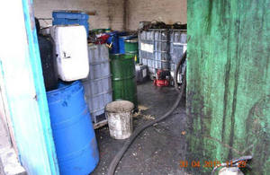 Michael Wright's waste oil storage unit