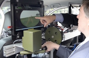 Minister Philip Dunne in Minerva Simulation vehicle