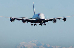 British Airways A380 lands at Vancouver International Airport. Credit: YVR