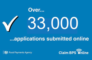 Image of text saying Over 33,000 applications submitted online