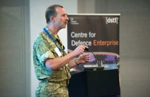 Military Adviser speaking at a CDE Innovation Network event.