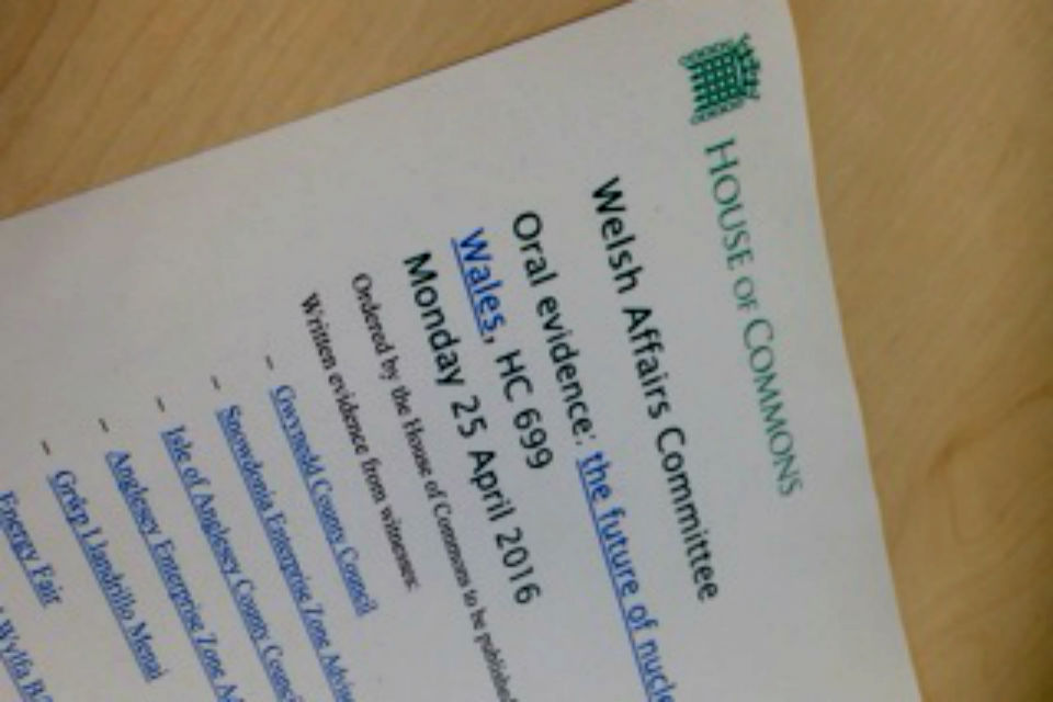 Welsh Affairs Committee Inquiry on the future of Nuclear Power in Wales