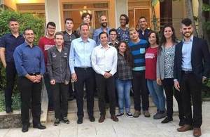 British Ambassador David Quarrey and his partner Aldo Henriquez with Israeli Gay Youth (IGY)