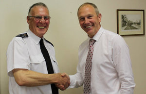 Owen Williams with Governor or HMP Swansea