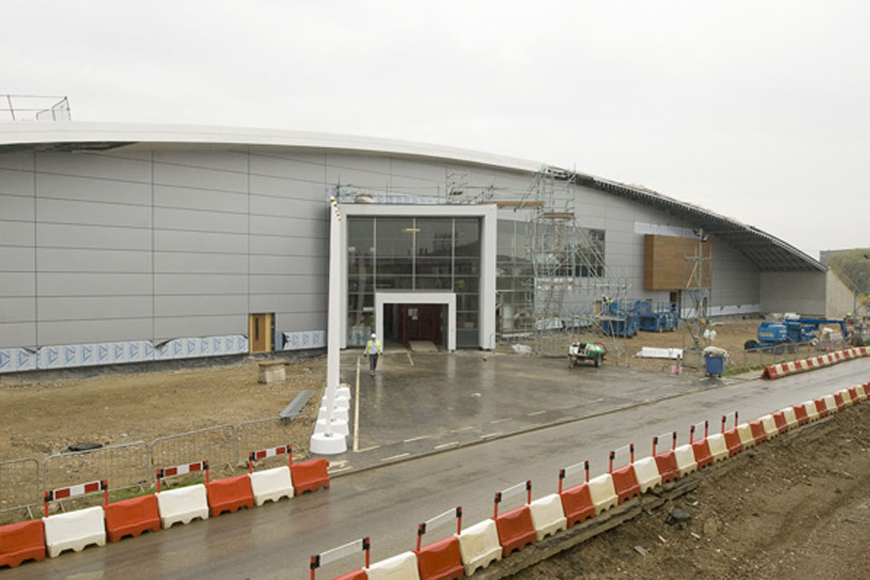 The new Pathfinder Building at RAF Wyton shortly before the topping out