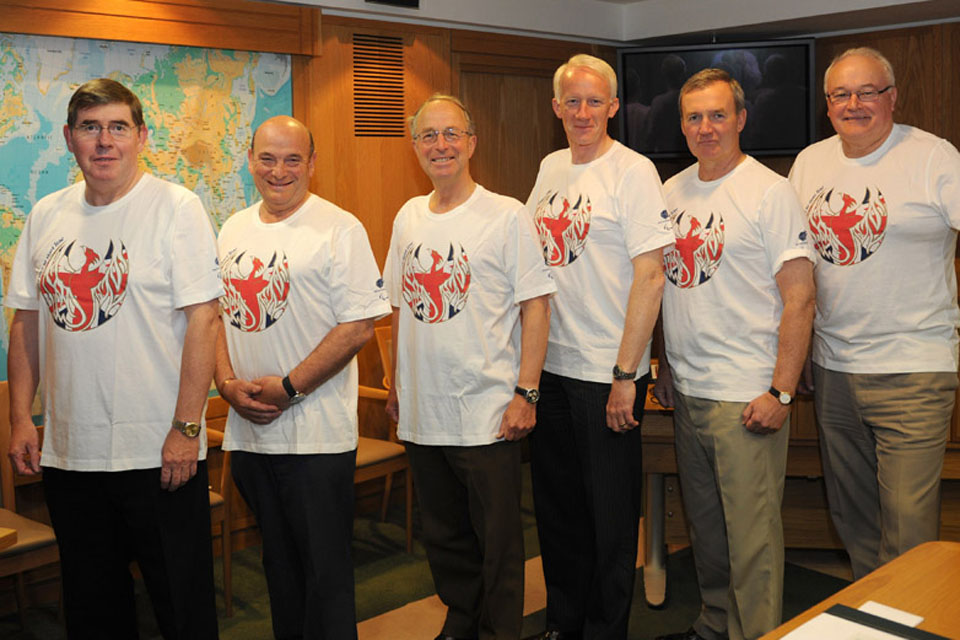 Defence Chiefs sport Adidas Phoenix t-shirts. Left to right: First Sea Lord Admiral Sir Mark Stanhope, Commander Joint Forces Command Air Chief Marshal Sir Stuart Peach, Chief of the Defence Staff General Sir David Richards, Chief of the Air Staff Air Chi