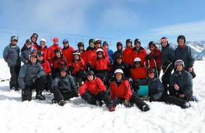 Injured Service personnel on Exercise Snow Warrior in Germany